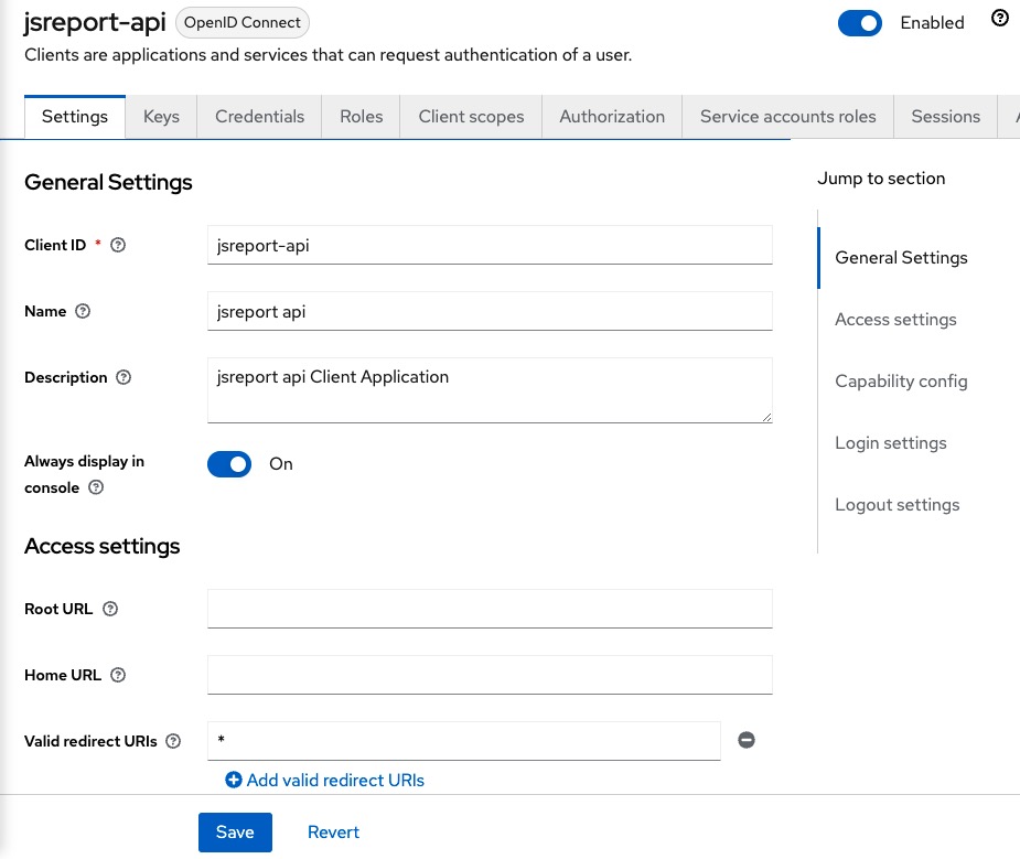 keycloak-clients-jsreport-api-settings