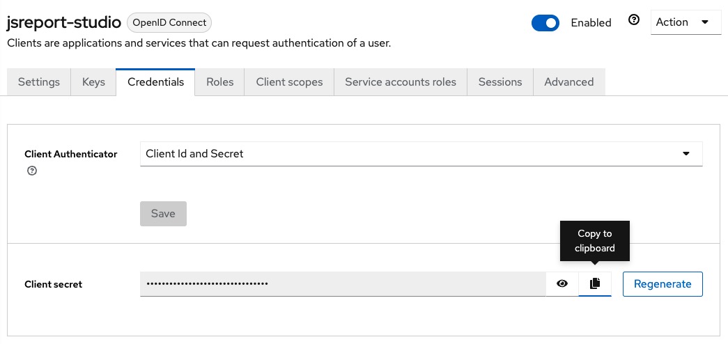 keycloak-clients-jsreport-studio-credentials